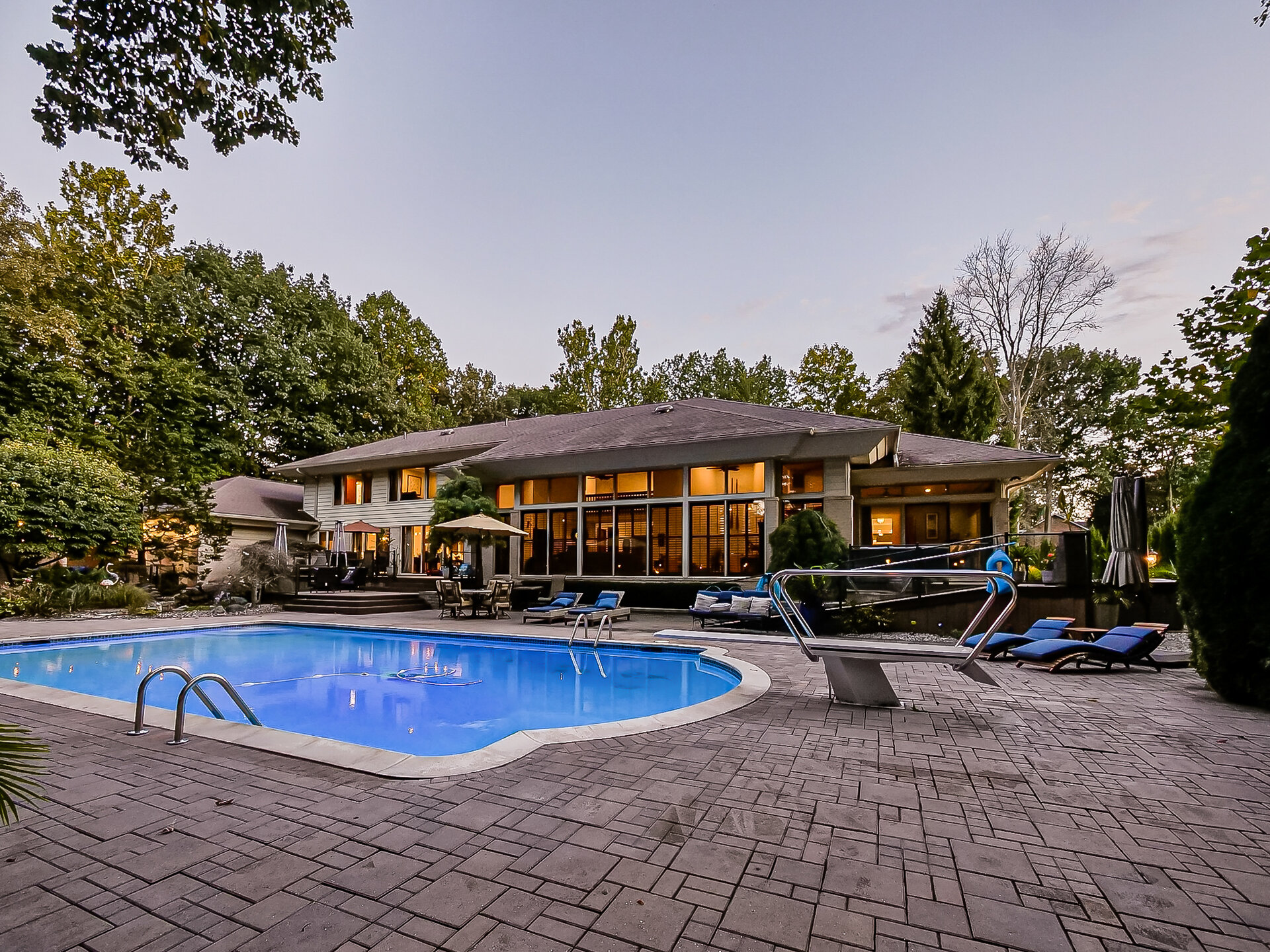 Pool deck twilight wide
