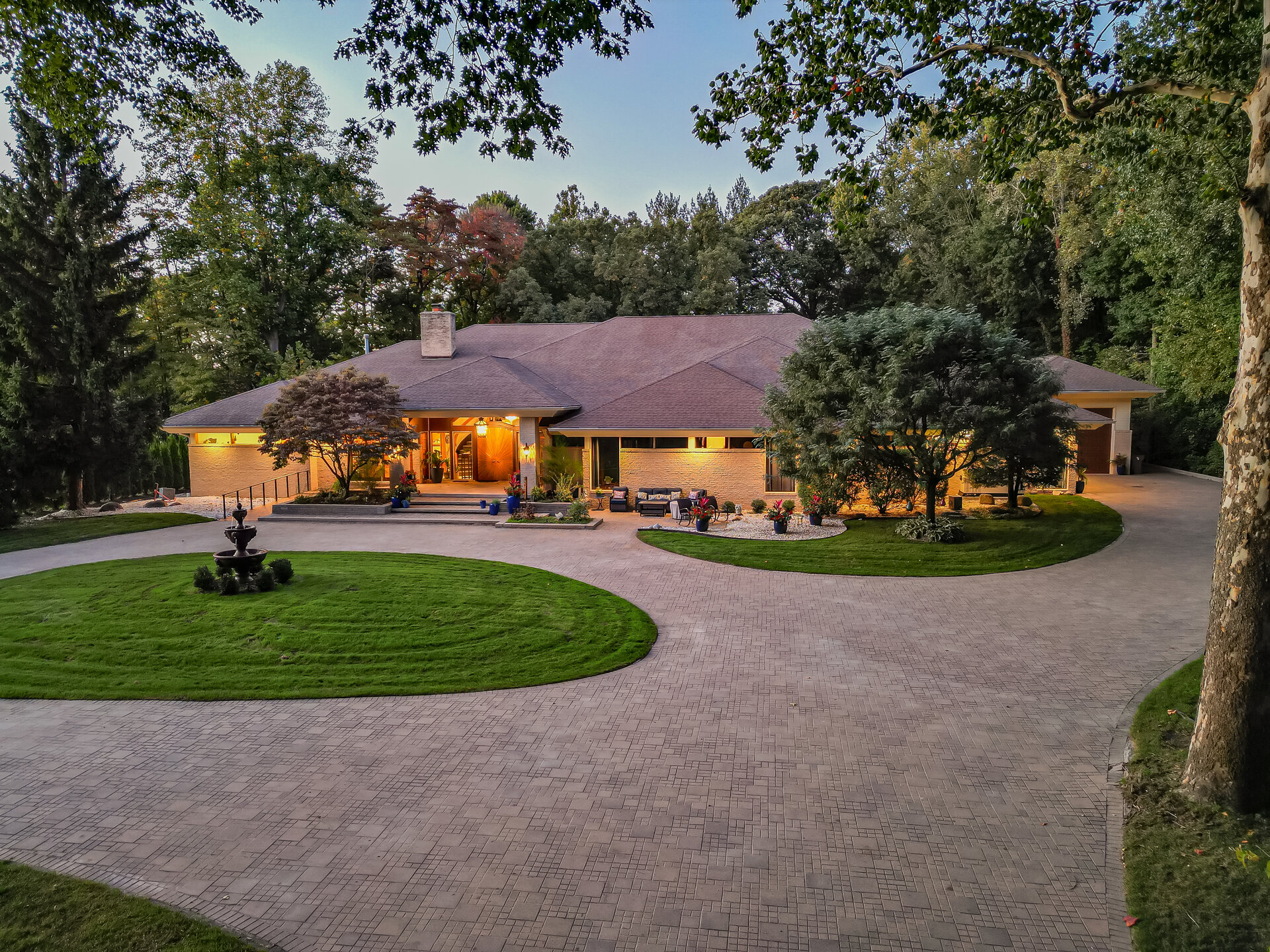 Front exterior at golden hour