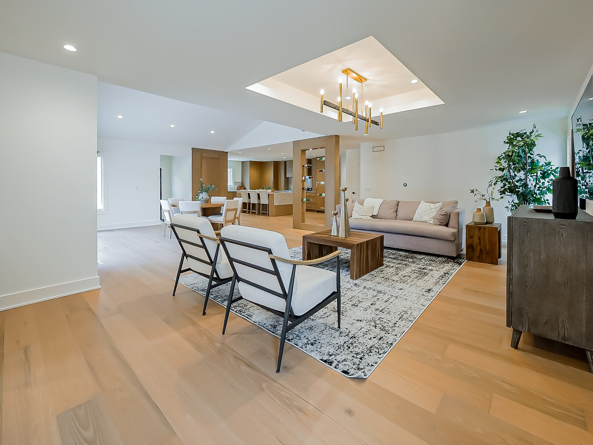 Open concept living and dining