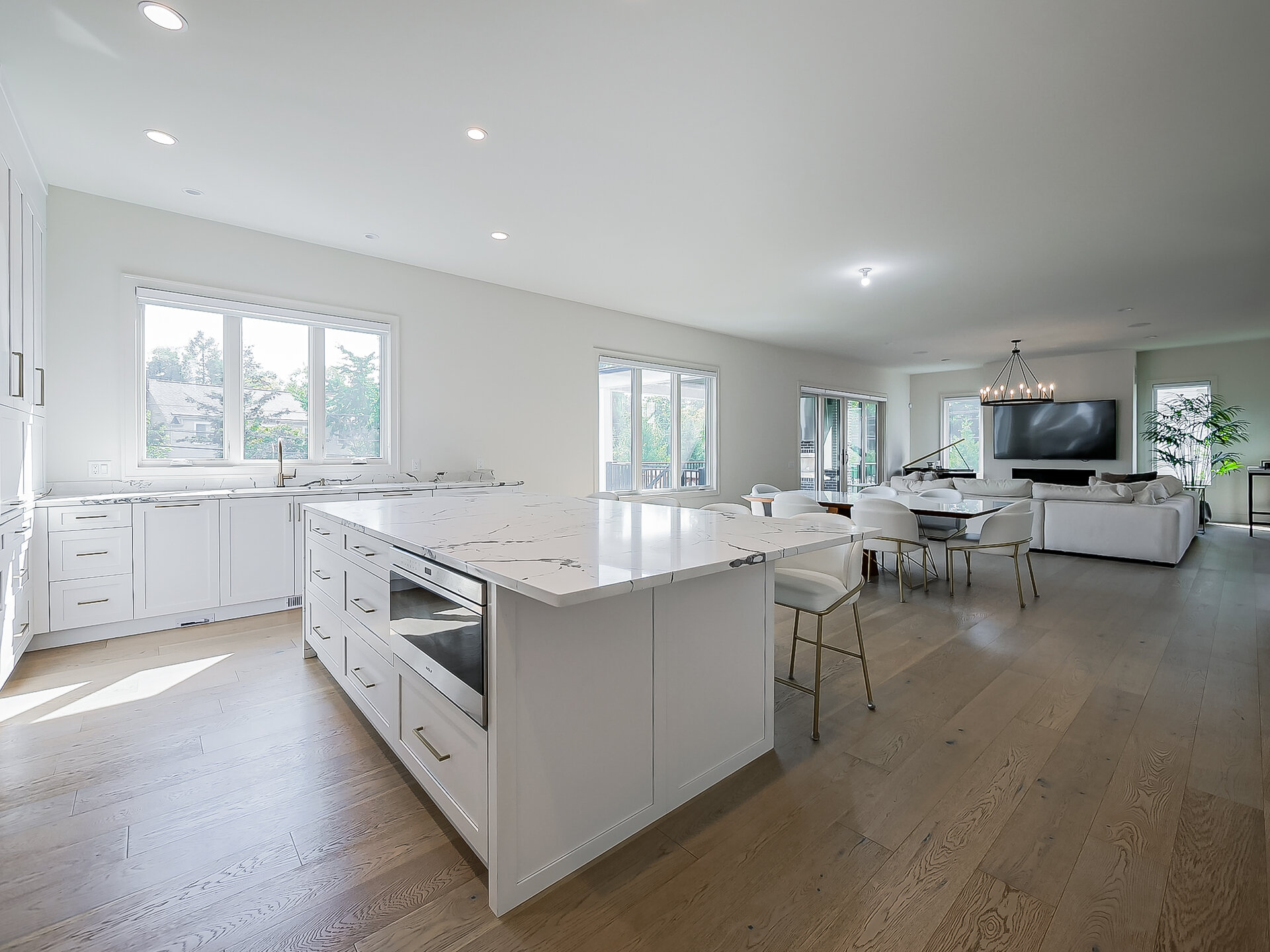 Kitchen looking out to living space
