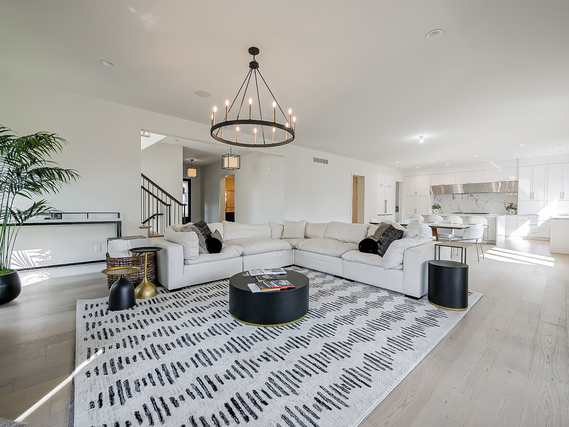 Living room from kitchen showing flow