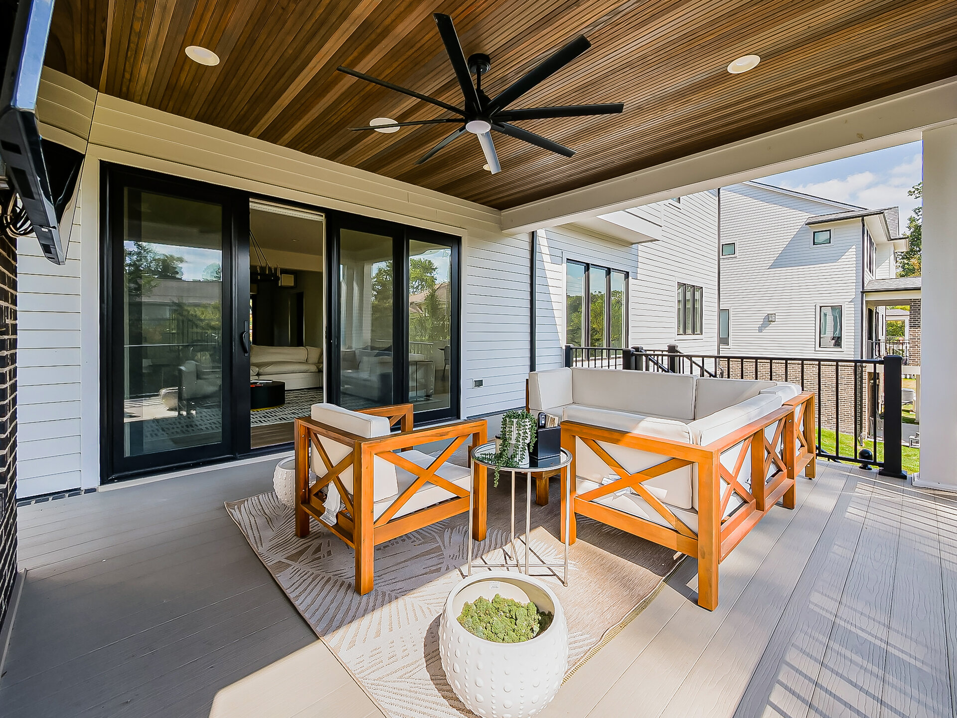 Patio from another angle showing sliding doors